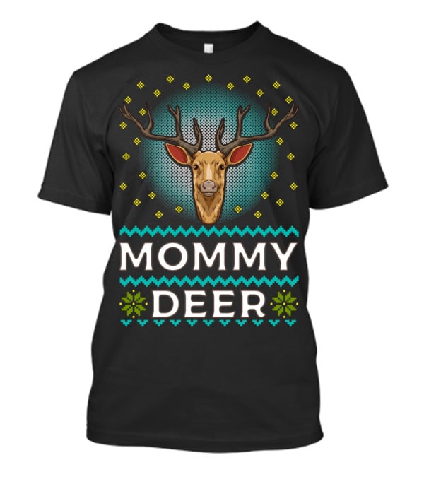 Mommy Deer Christmas Knit T-Shirt