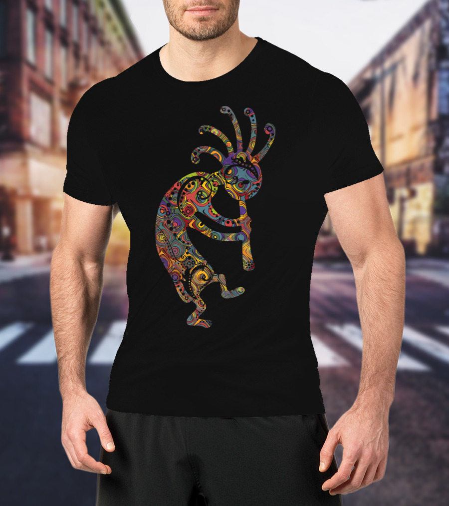 Native American Kokopelli Vibrant Spiral Ornaments T-Shirt