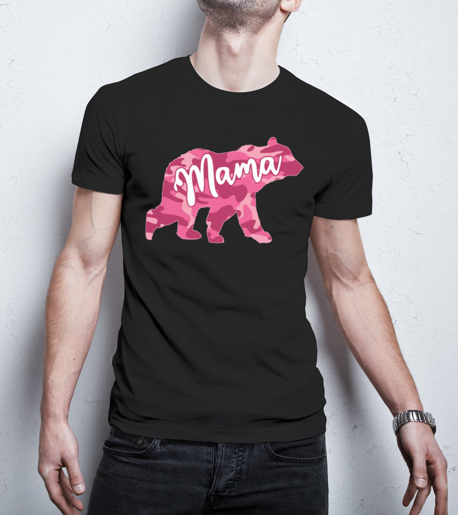 Mama Bear Pink Camouflage Camo T-Shirt