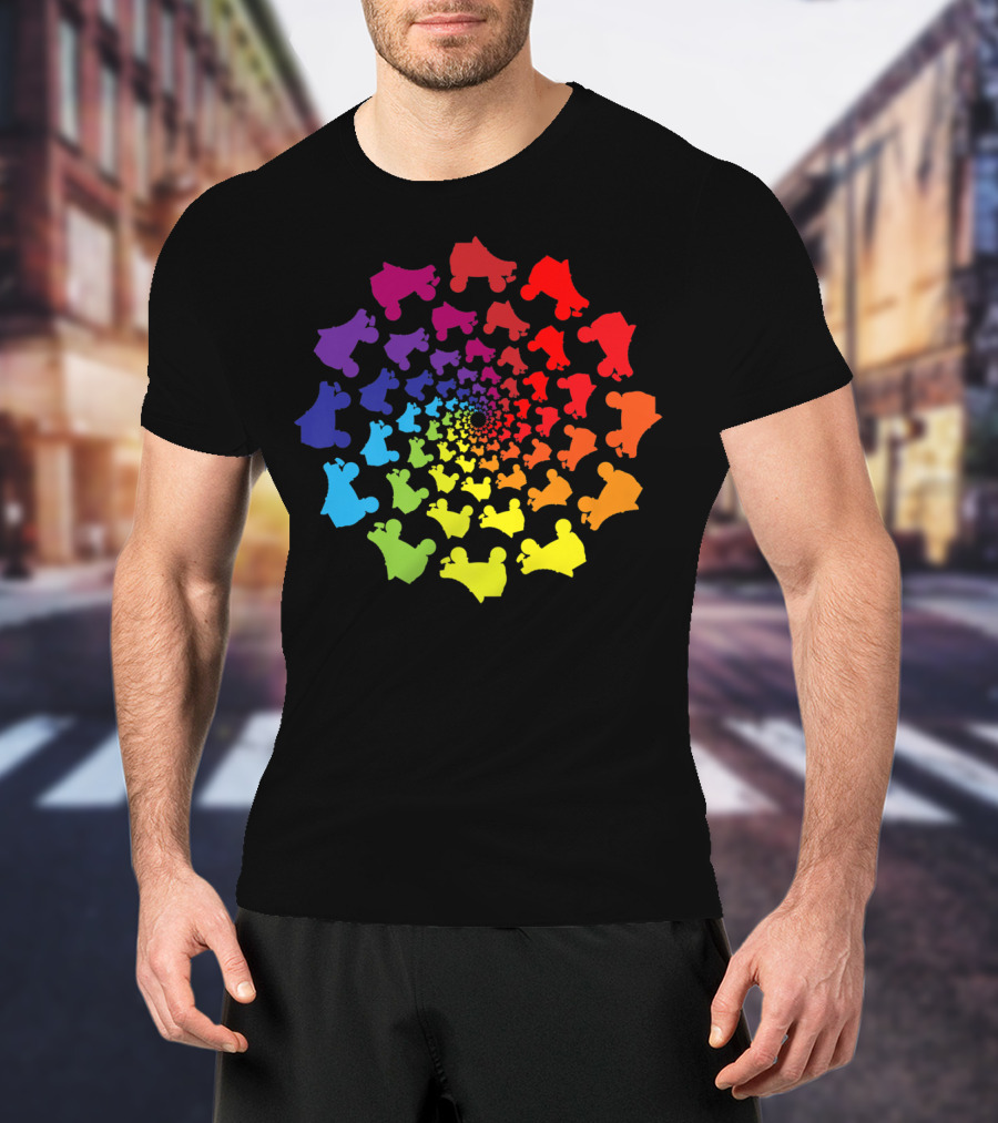 Rainbow Spiral Roller Derby Skates T-Shirt