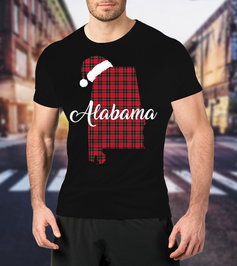 Alabama Santa Hat Red Buffalo Royal Stewart Tartan T-Shirt