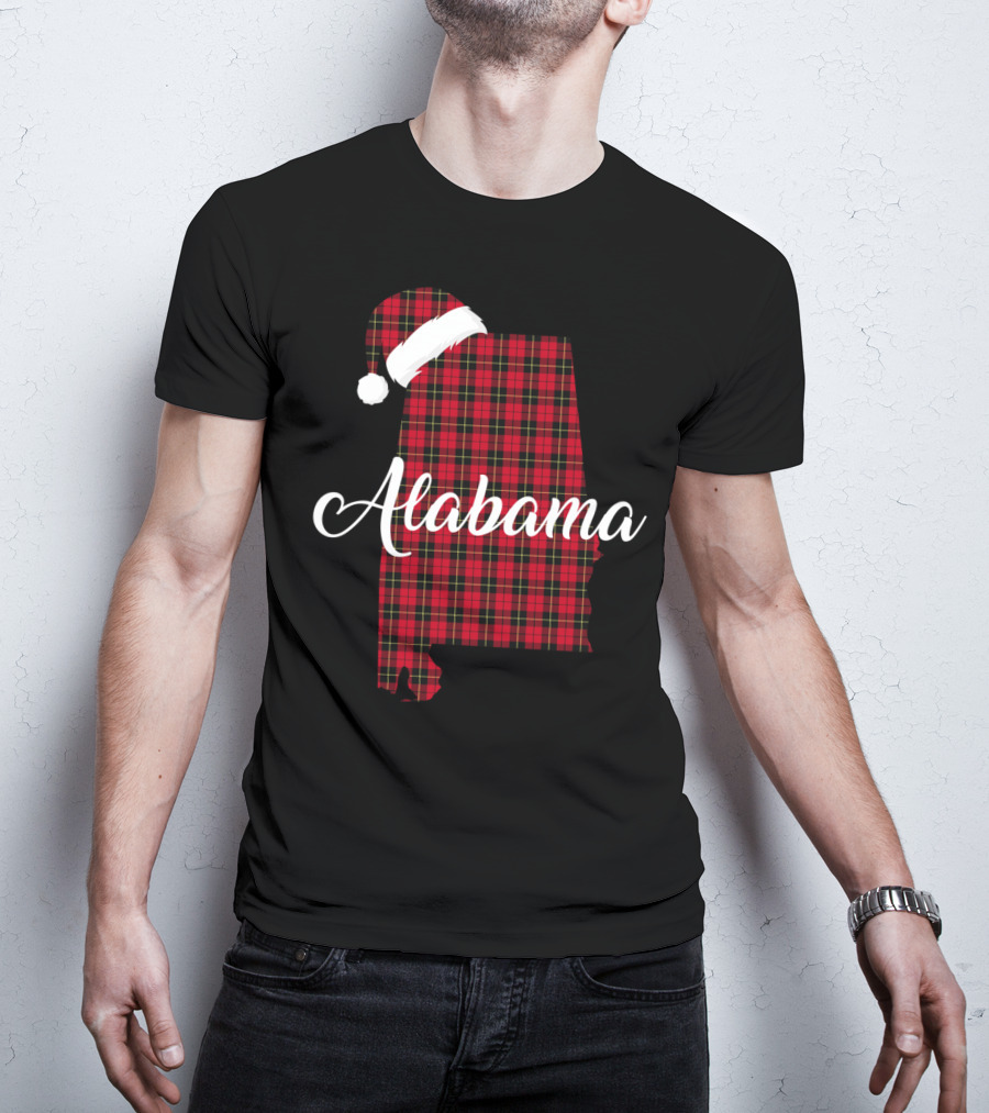 Alabama Santa Hat Red Buffalo Royal Stewart Tartan T-Shirt