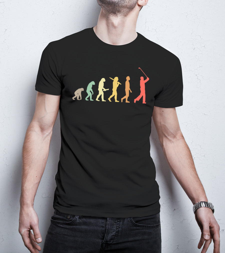 Retro Golf Evolution For Golfers Humor T-Shirt