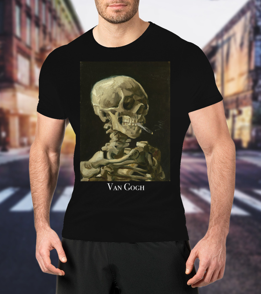 Rockstar Van Gogh Skull Smoking Art Collection T-Shirt