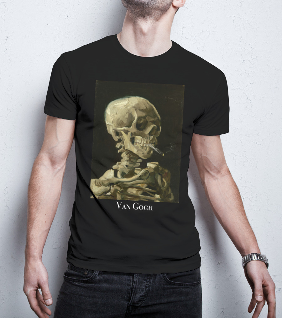 Rockstar Van Gogh Skull Smoking Art Collection T-Shirt