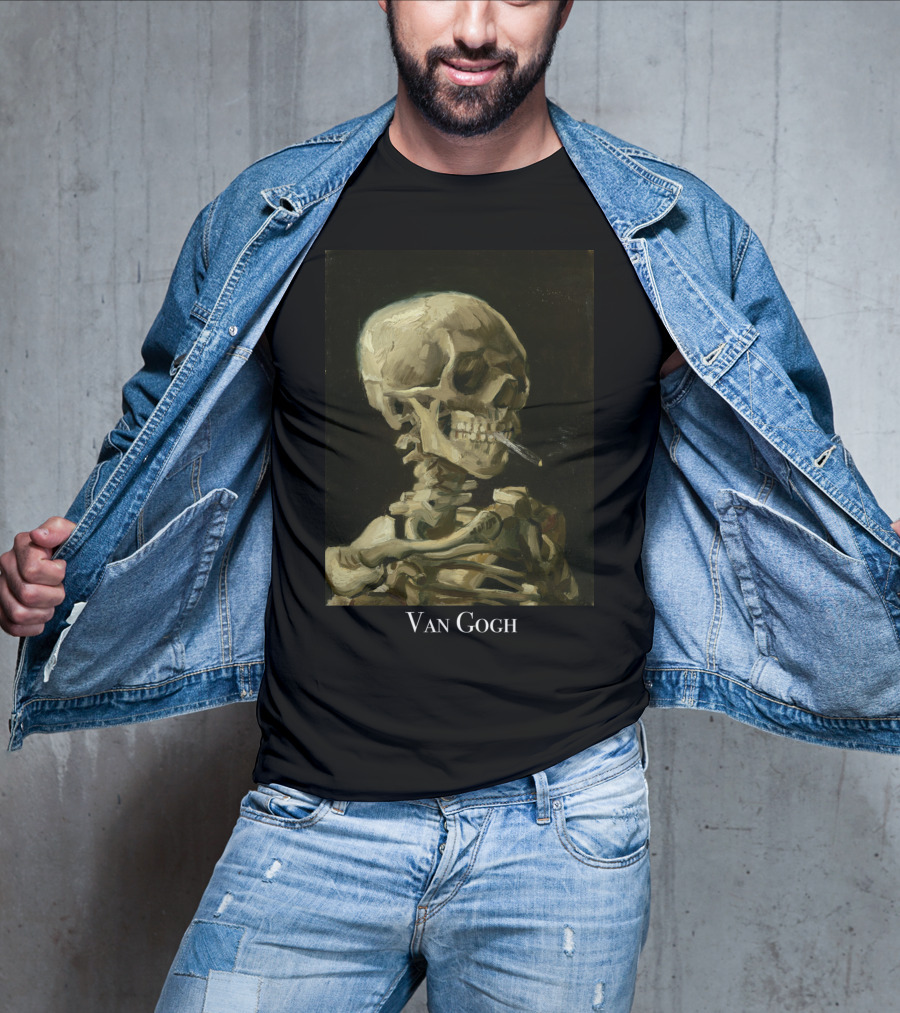 Rockstar Van Gogh Skull Smoking Art Collection T-Shirt