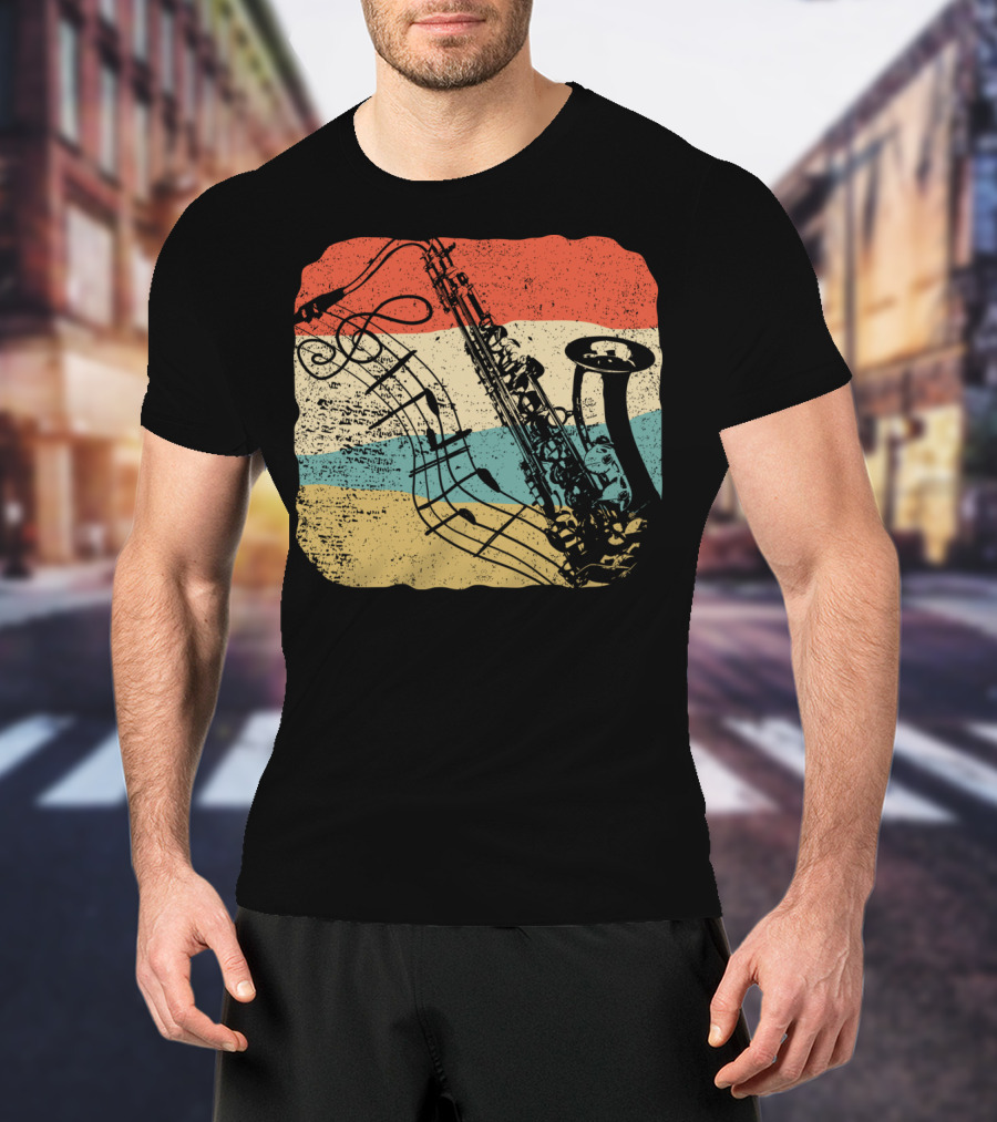 Saxophone Player Jazz Music 70s T-Shirt