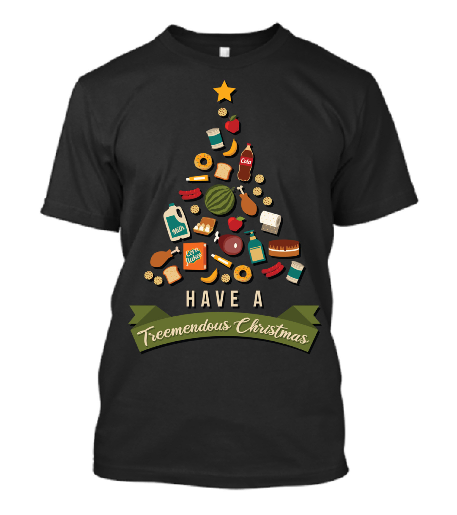 Have A Treemendous Christmas Supermarket Milk Cola Fun T-Shirt
