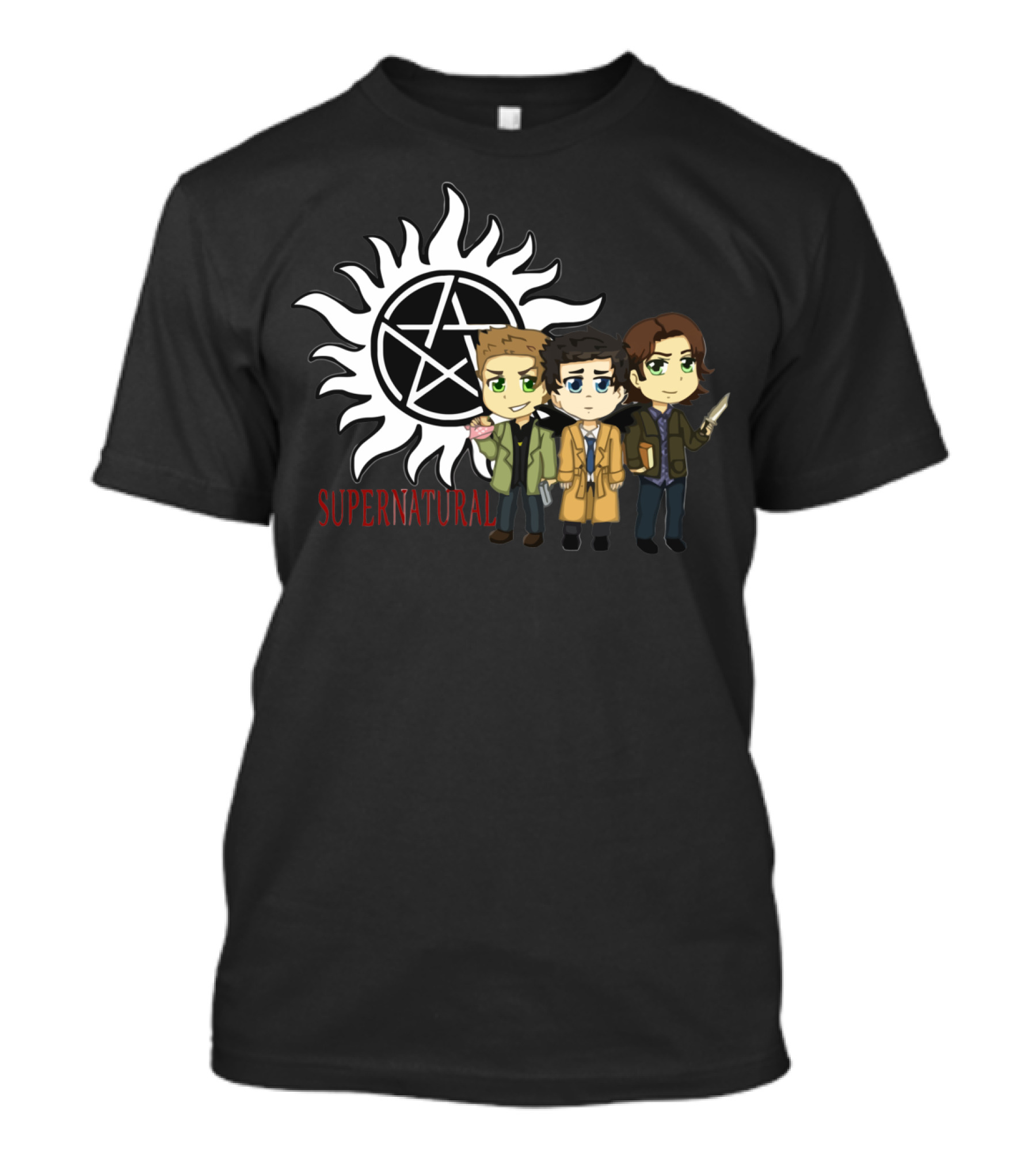 Supernatural Anti-Possession Symbol With Chibi Characters T-Shirt