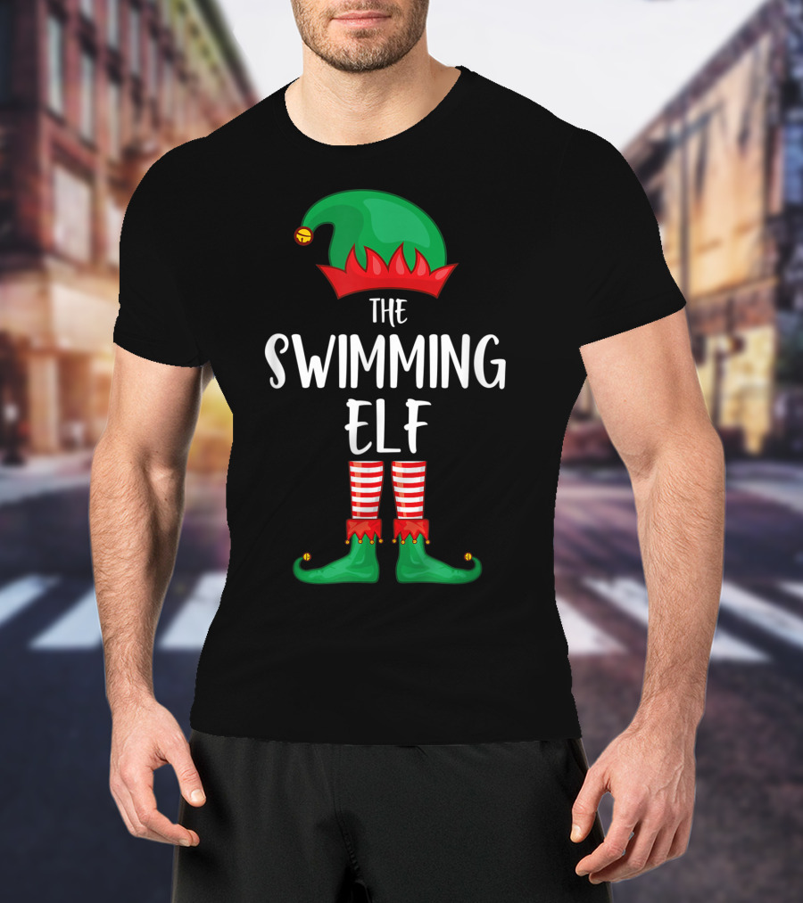 The Swimming Elf Christmas Party Festive Costume T-Shirt