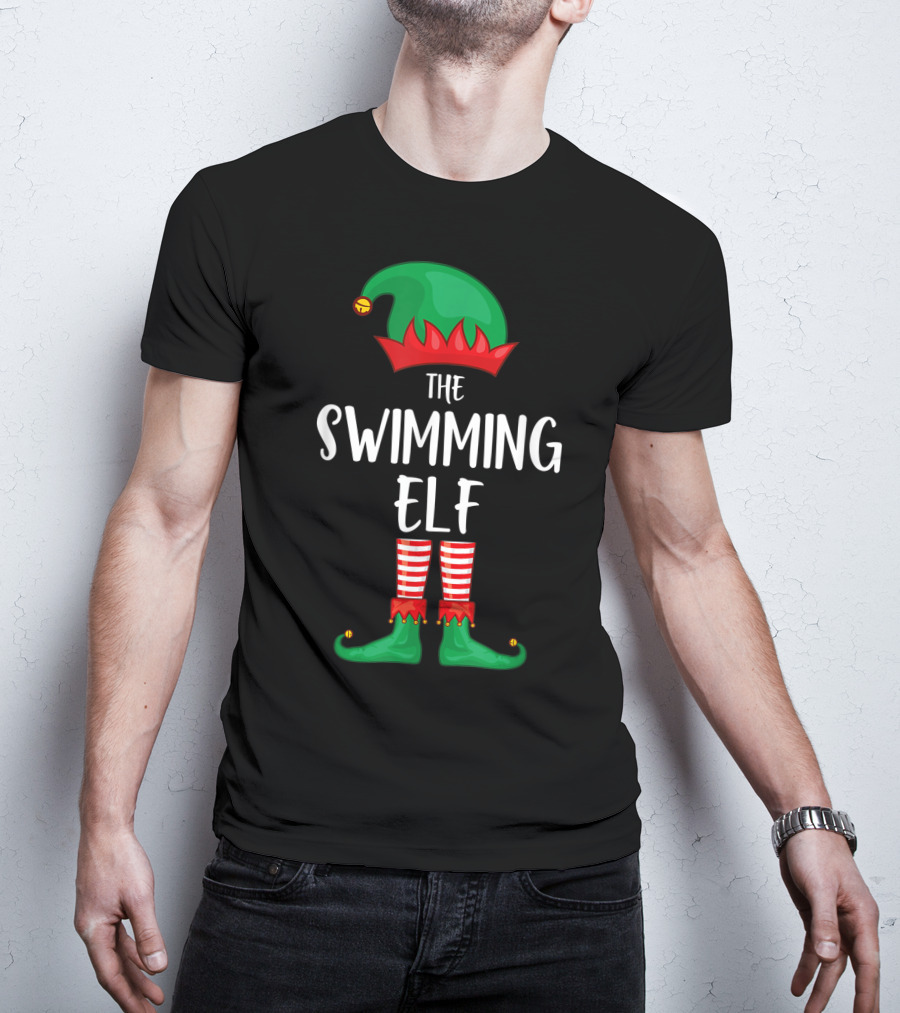 The Swimming Elf Christmas Party Festive Costume T-Shirt
