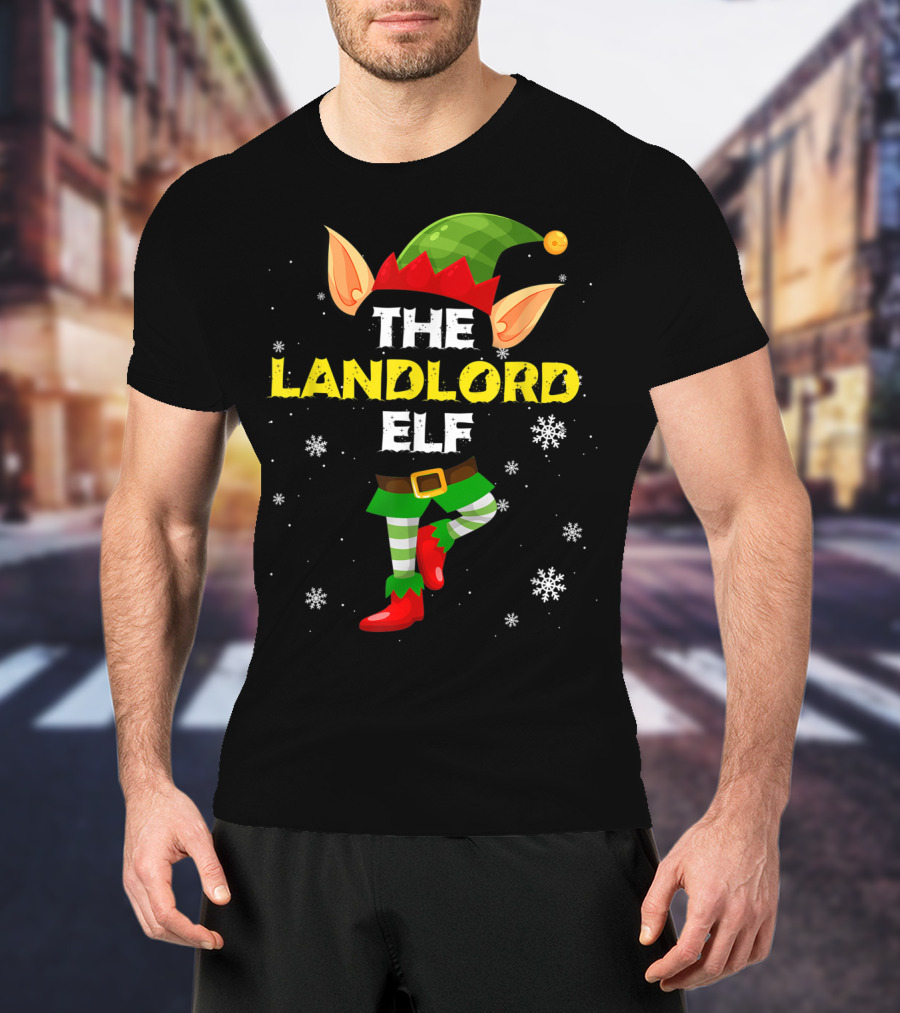 The Landlord Elf Snowy Christmas Humor T-Shirt