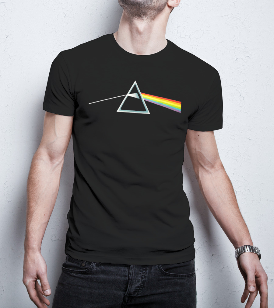 The Wall Prism Refraction Pink Floyd Dark Side Of The Moon Rainbow T-Shirt