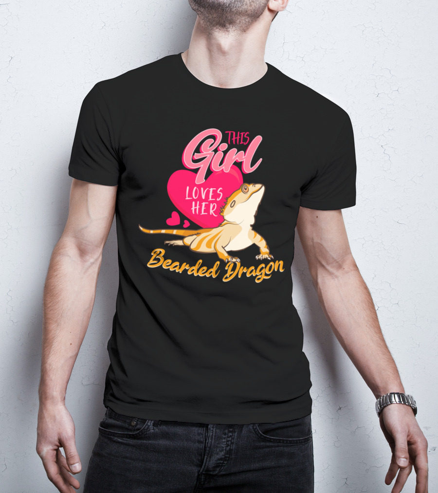 This Girl Loves Her Bearded Dragon With Heart And Cute Lizard T-Shirt