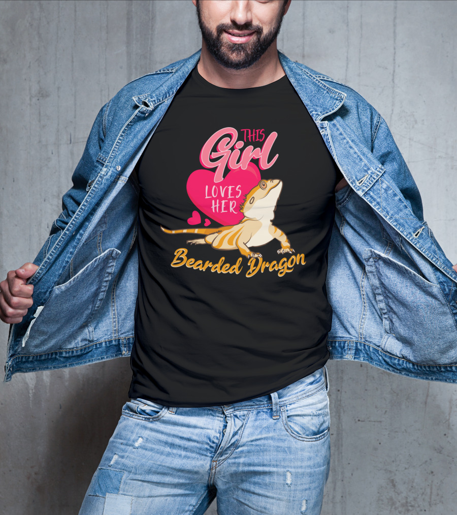 This Girl Loves Her Bearded Dragon With Heart And Cute Lizard T-Shirt