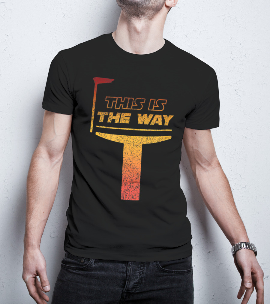 This Is The Way Space Mando Bounty Gradient Mandalorian Helmet T-Shirt