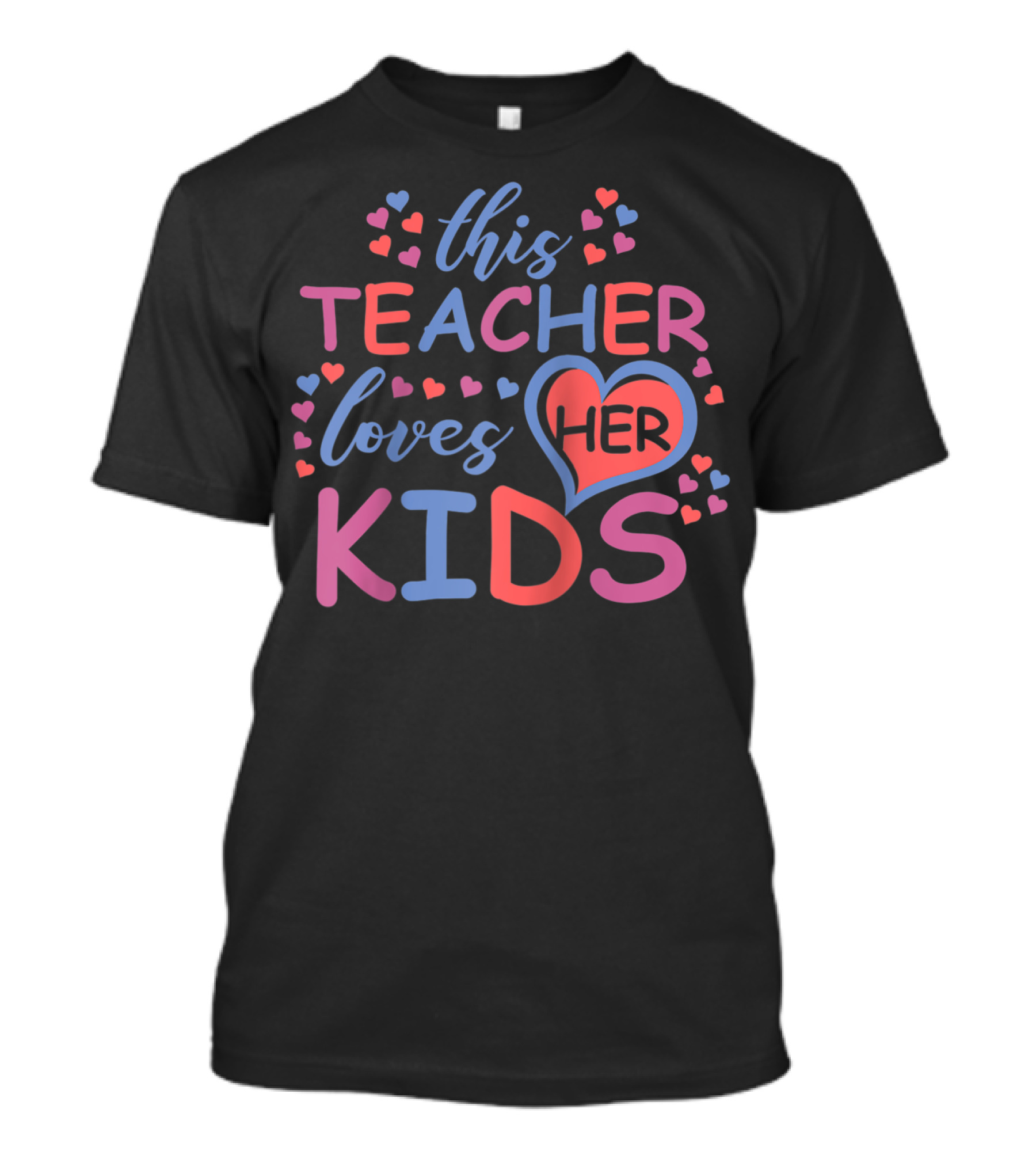 This Teacher Loves Her Kids With Hearts Valentine's Day T-Shirt