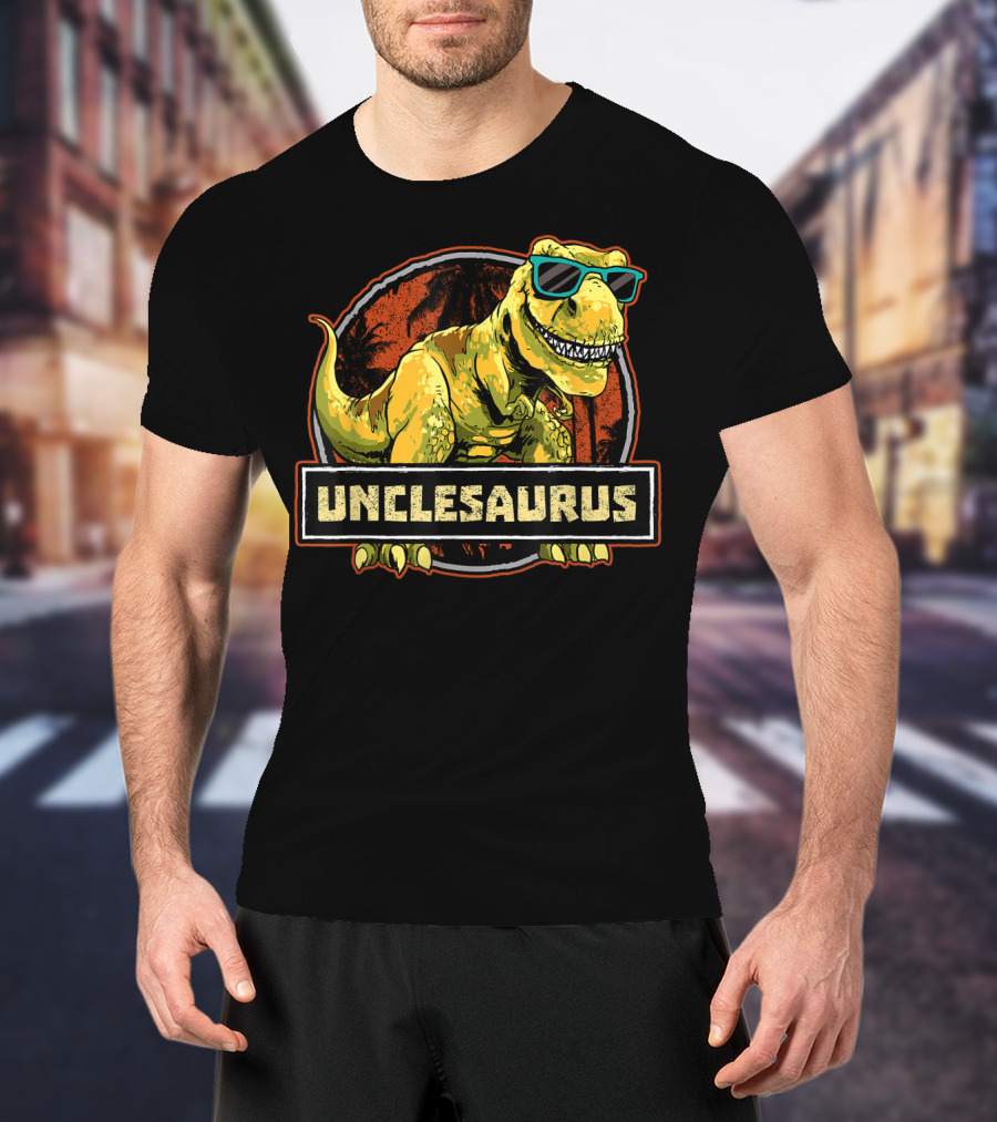 Unclesaurus Rex Dinosaur With Sunglasses T-Shirt