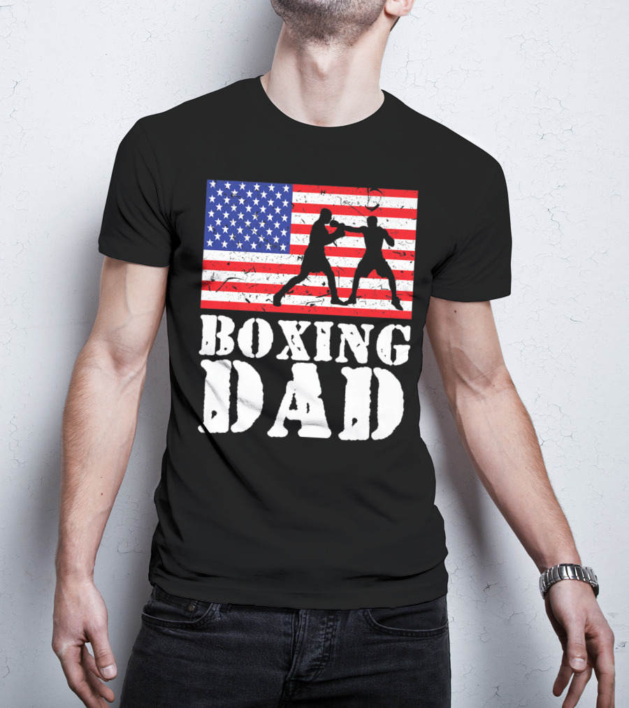 American Flag Boxing Dad T-Shirt