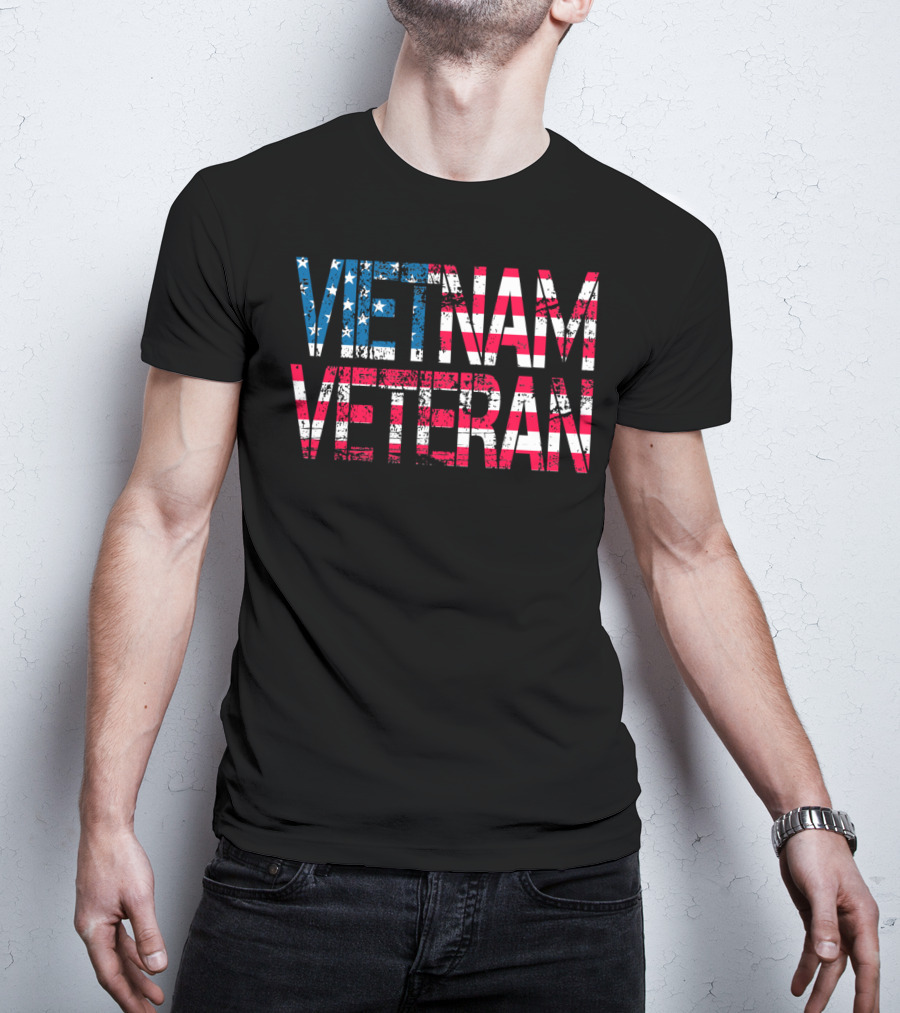 Vietnam Veteran Vintage US Flag Old Glory T-Shirt