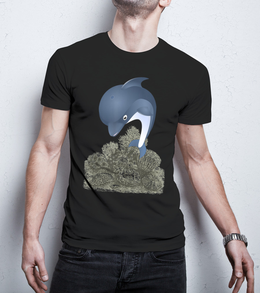 Blue Dolphin Sea Panda Activist Coral T-Shirt