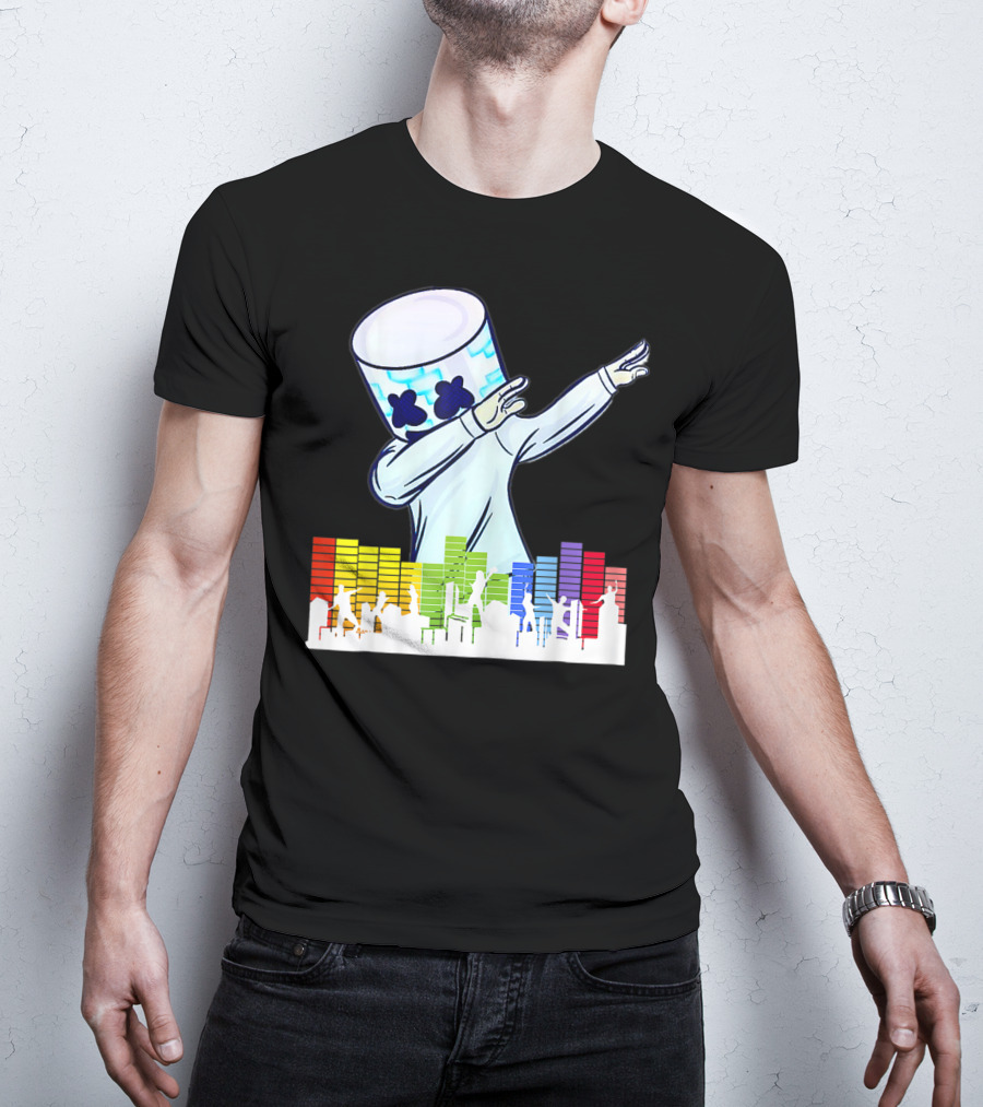Buy All I Want For Christmas Is Marshmallow With Dancing DJ And Colorful Sound Bars T-Shirt