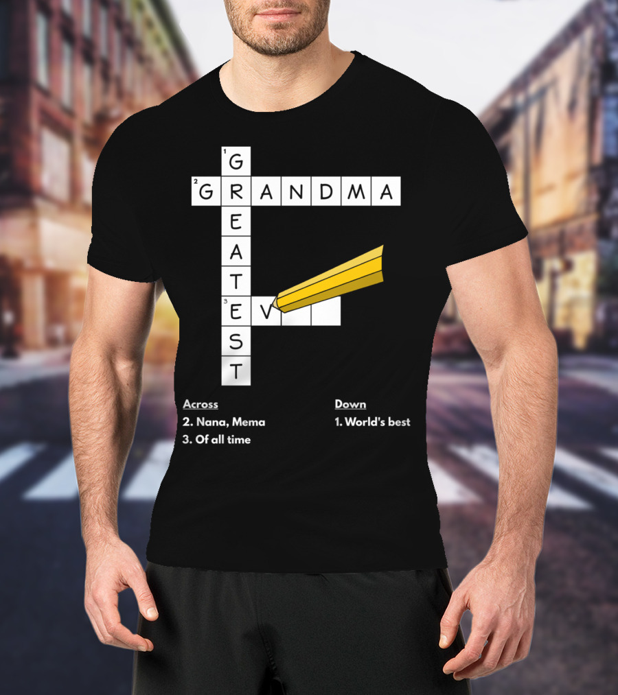World's Best Crossword Puzzle Greatest Grandma Nana Mema Of All Time T-Shirt