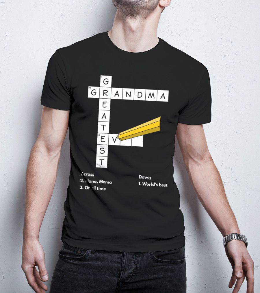 World's Best Crossword Puzzle Greatest Grandma Nana Mema Of All Time T-Shirt