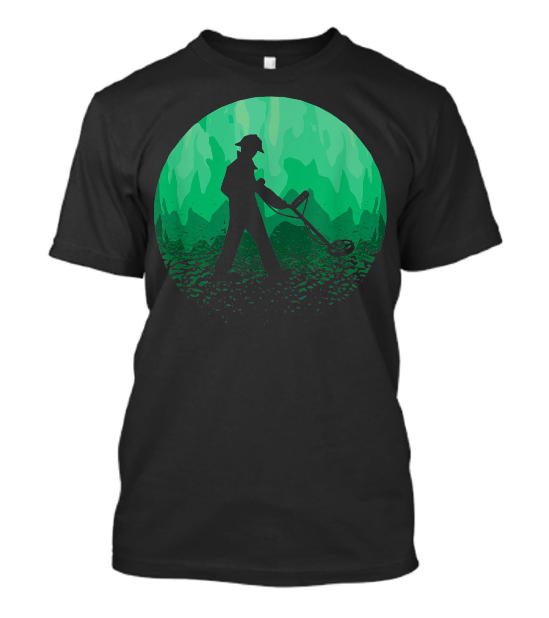 Detectorists Forest Treasure Hunter Exploring Meteorites Scene T-Shirt