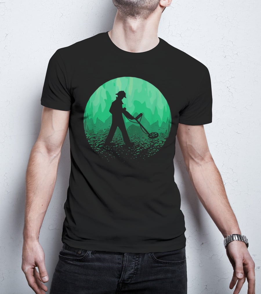 Detectorists Forest Treasure Hunter Exploring Meteorites Scene T-Shirt