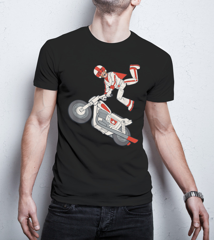 Disney Pixar Toy Story 4 Duke Caboom Canadian Motorcycle Stunt Rider T-Shirt