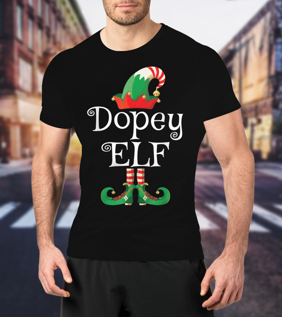 Dopey Elf Christmas Hat And Shoes T-Shirt