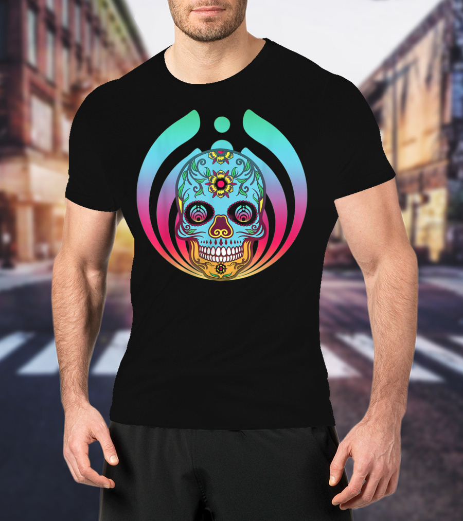 Bassnectar Edm Rave Clothes Bass Head Sugar Skull Bass Drop T-Shirt