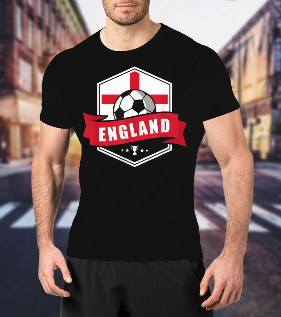 England Soccer Team Flag Ball Trophy Icon England T-Shirt