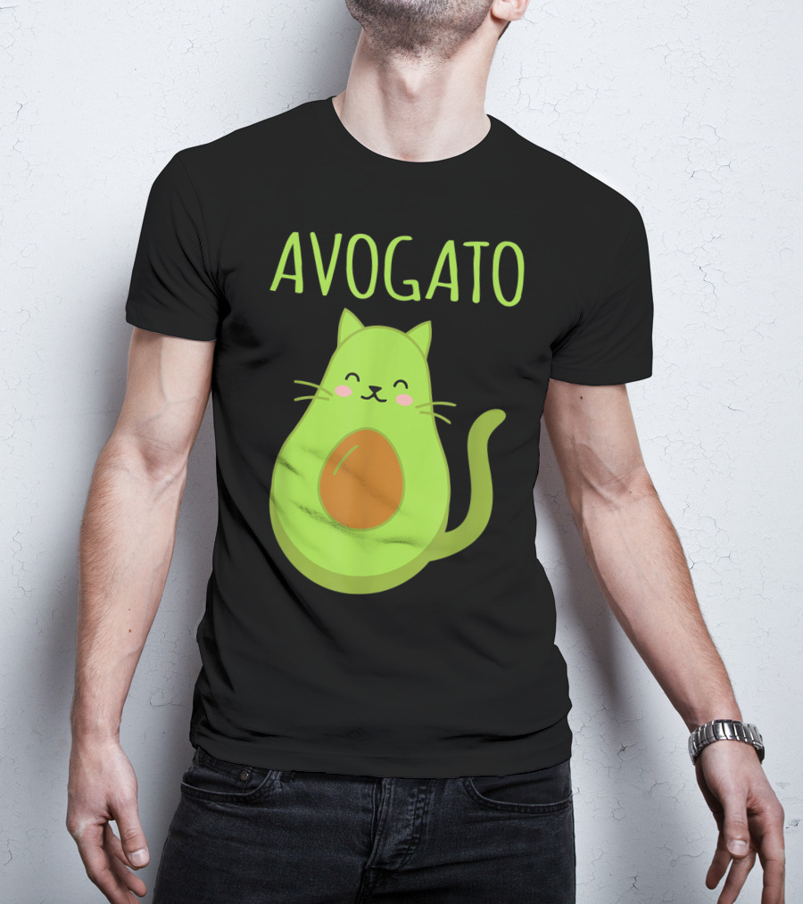 Avogato Funny Cat Avocado Kawaii T-Shirt