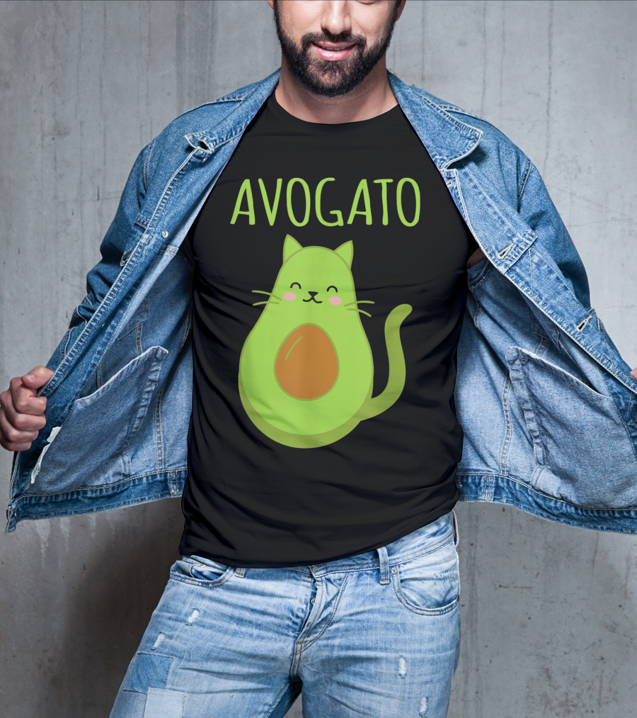 Avogato Funny Cat Avocado Kawaii T-Shirt