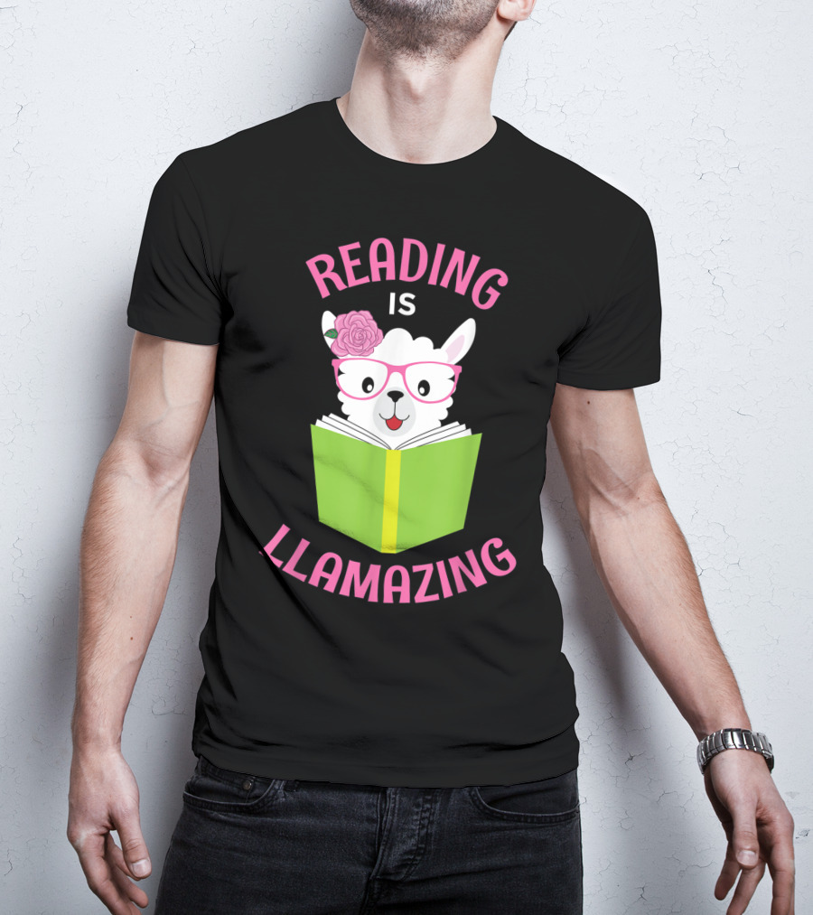 Reading Is Llamazing Funny Llama Librarian Read T-Shirt