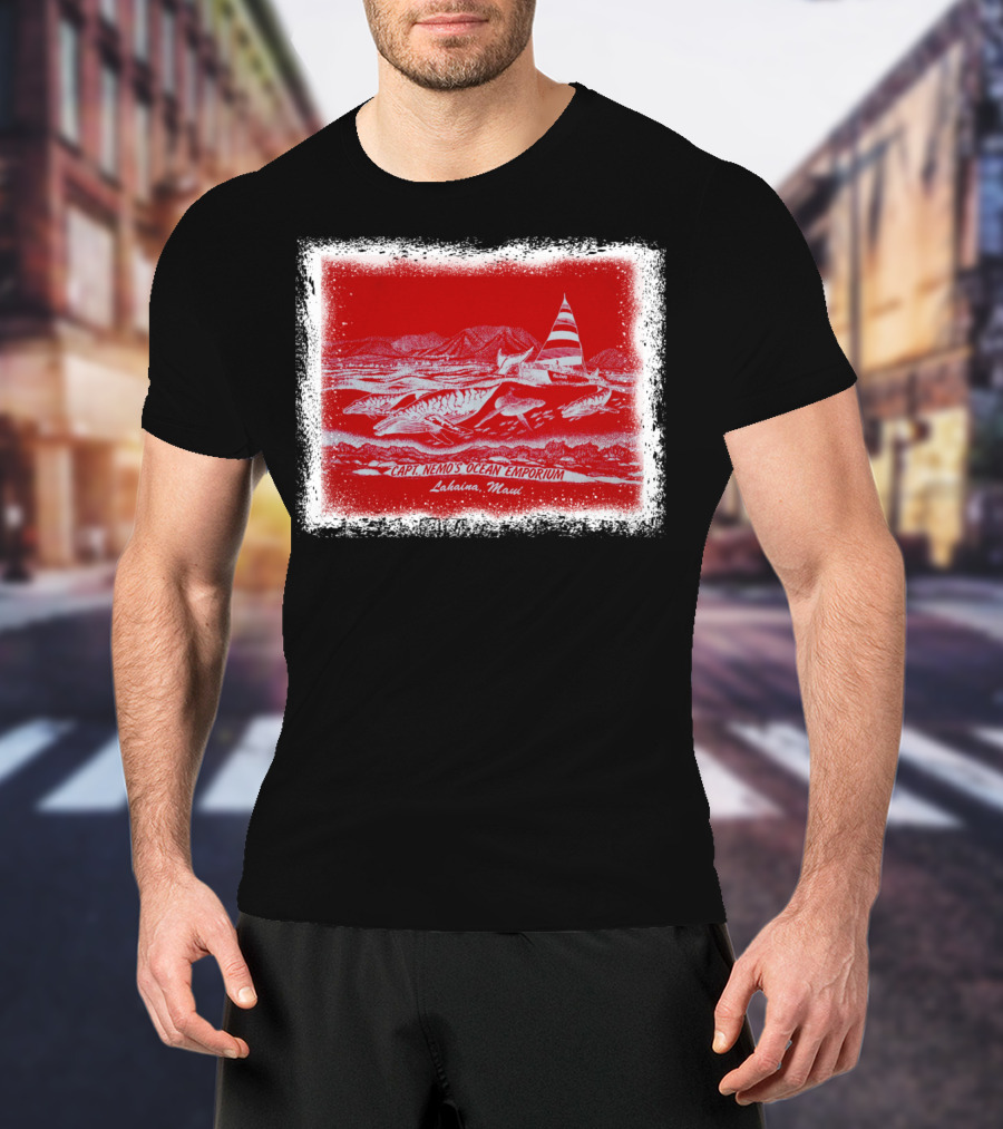 Captain Nemo's Ocean Emporium Lahaina Maui Nautical Adventure Scene T-Shirt
