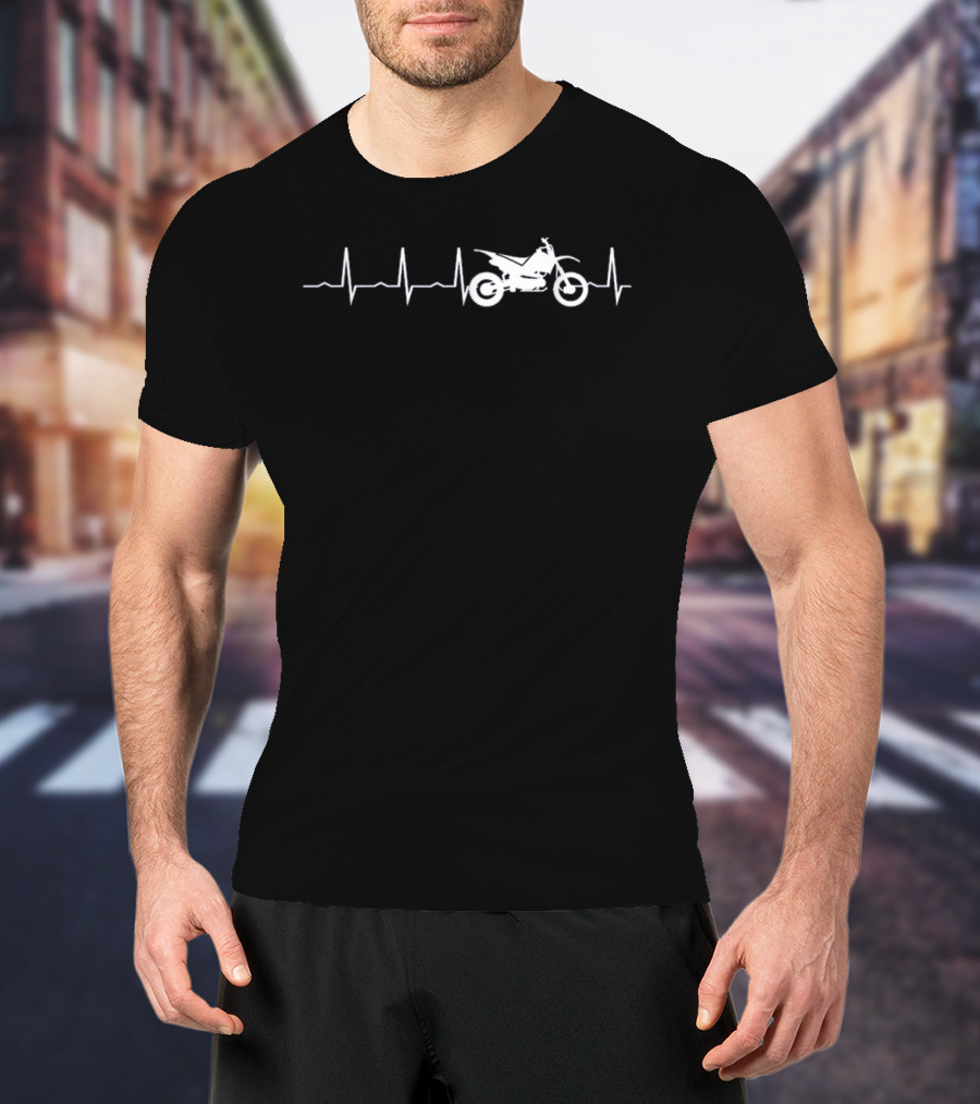 Heartbeat Dirt Bike Passion Adventure Pulse T-Shirt