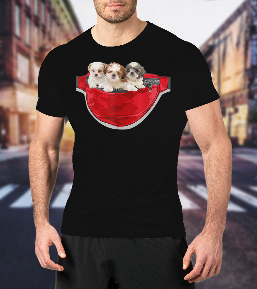Funny Shih Tzu Dog Pocket Waist Pack Lover T-Shirt