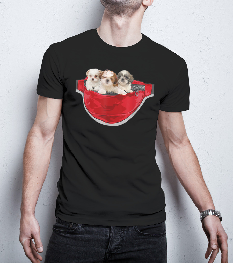 Funny Shih Tzu Dog Pocket Waist Pack Lover T-Shirt