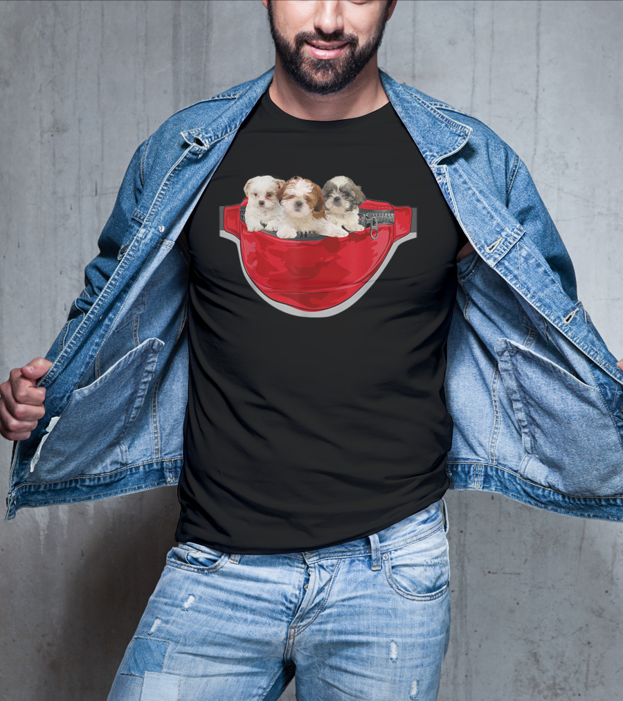 Funny Shih Tzu Dog Pocket Waist Pack Lover T-Shirt