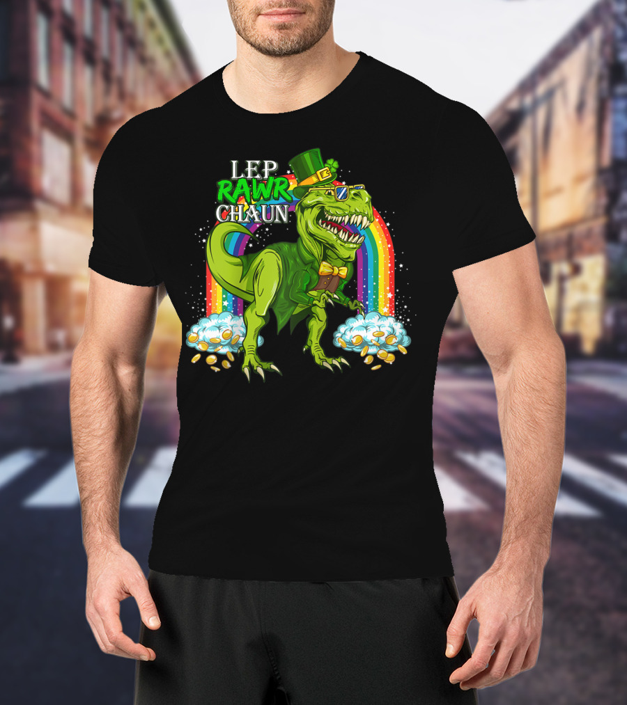 LEP RAWR CHAUN T-Rex Rainbow Coins T-Shirt