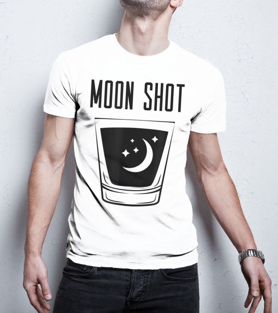 Moon Shot Drinking Alcohol Party Funny Shot T-Shirt