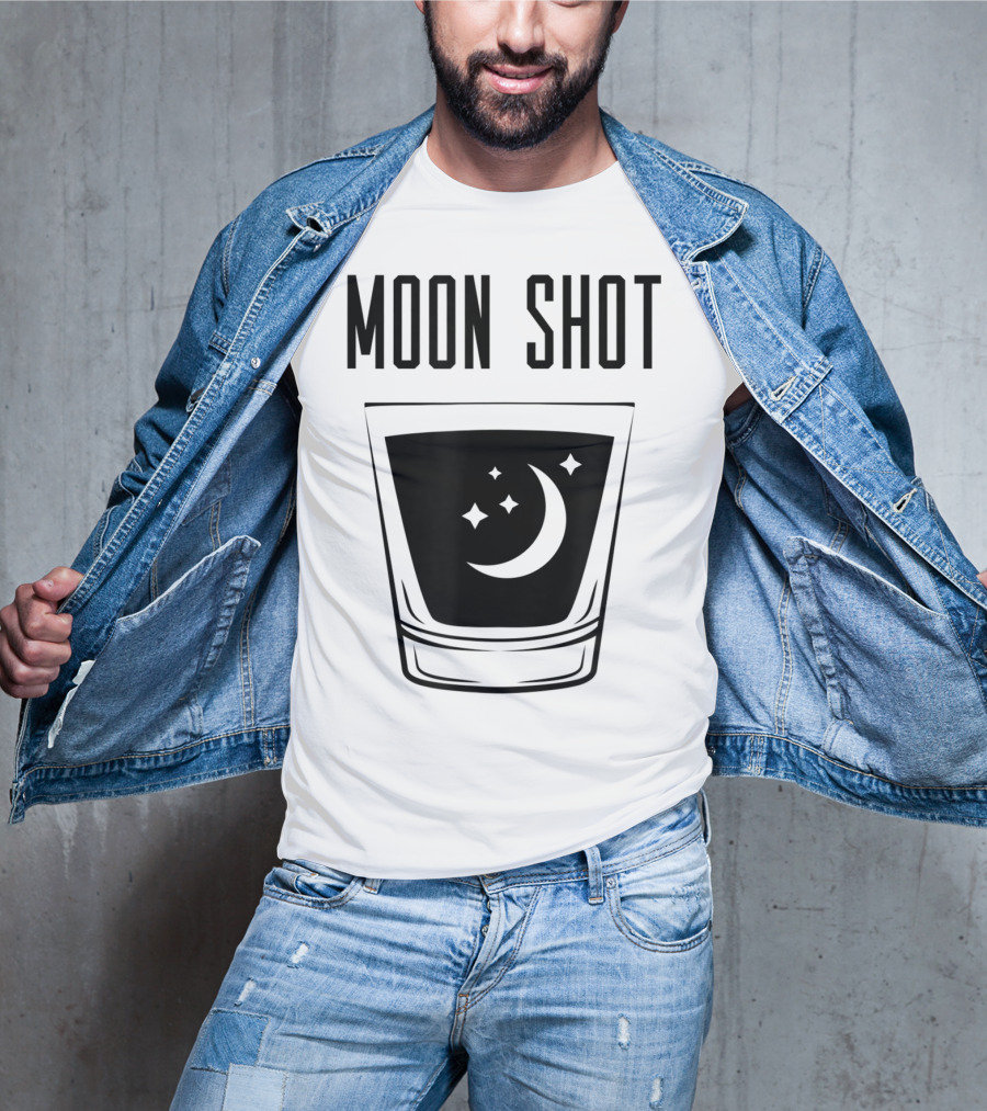 Moon Shot Drinking Alcohol Party Funny Shot T-Shirt