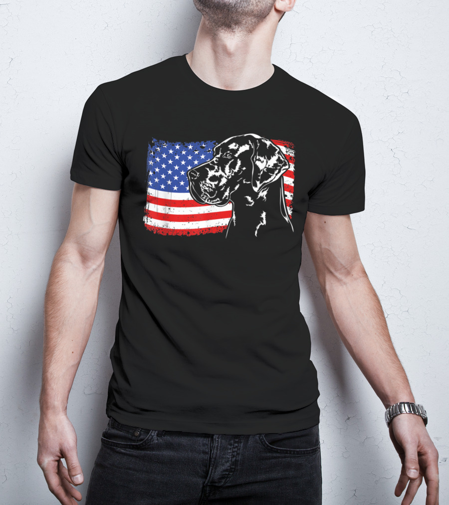 Great Dane American Flag Patriotic Pride T-Shirt