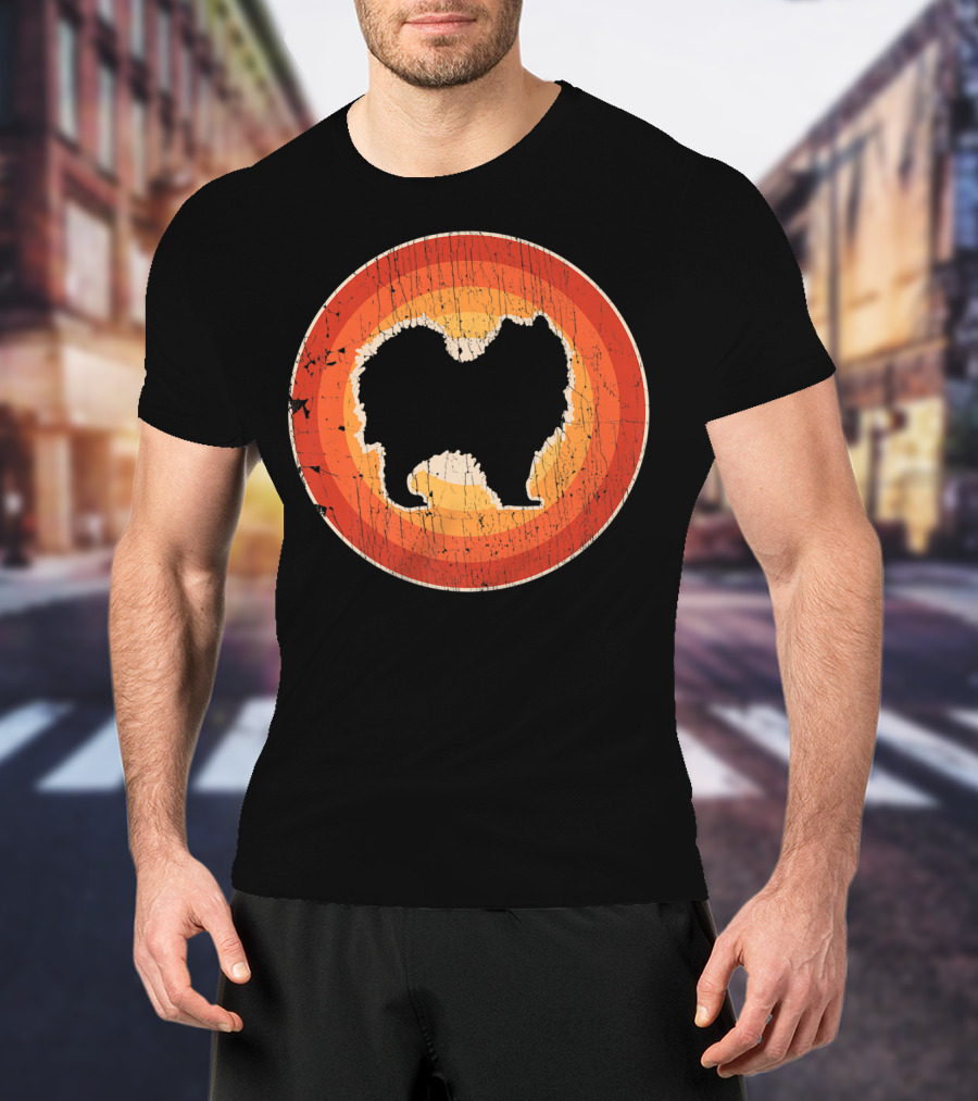 Samoyed Vintage Style 60s 70s Retro Circle T-Shirt