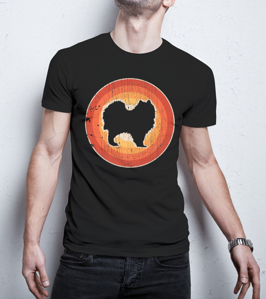 Samoyed Vintage Style 60s 70s Retro Circle T-Shirt