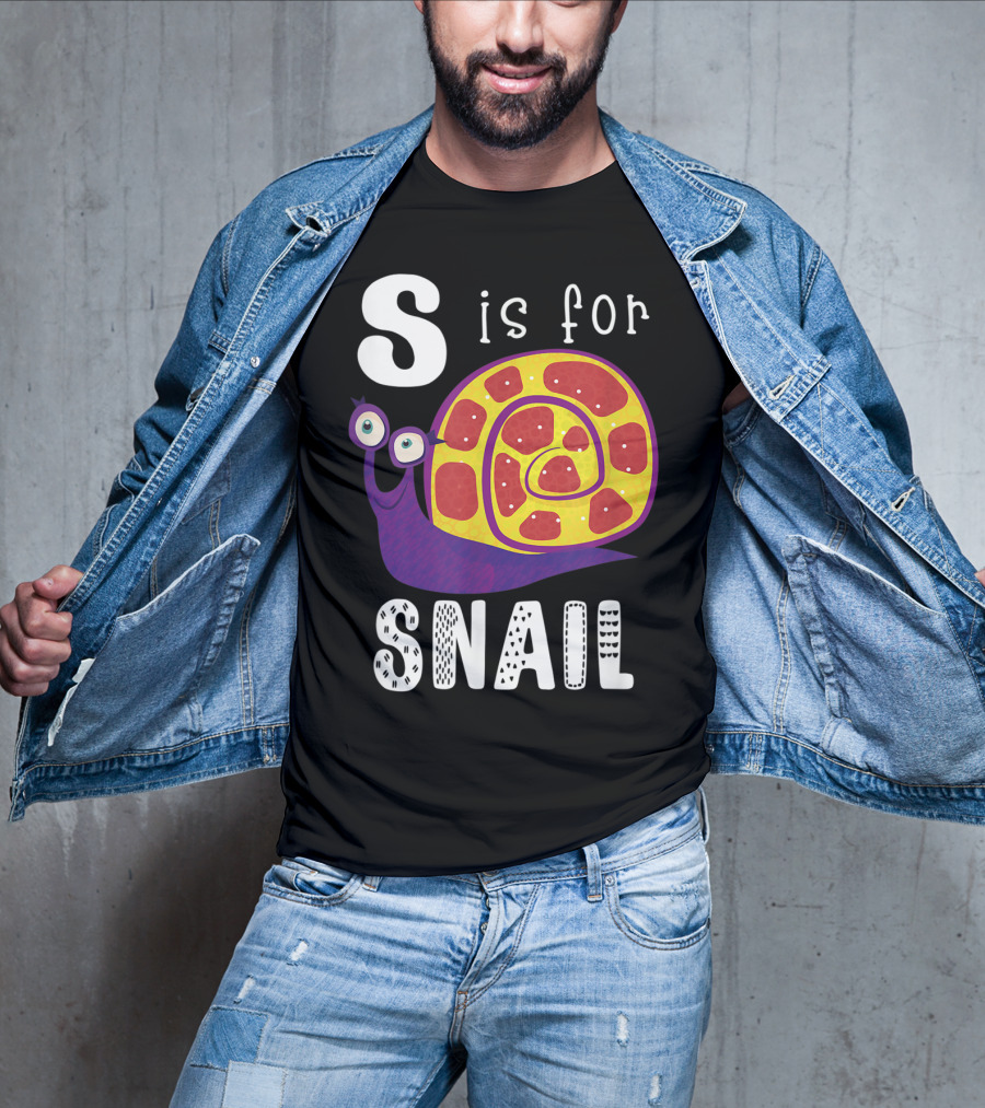 S Is For Snail Alphabet Letter Insect T-Shirt
