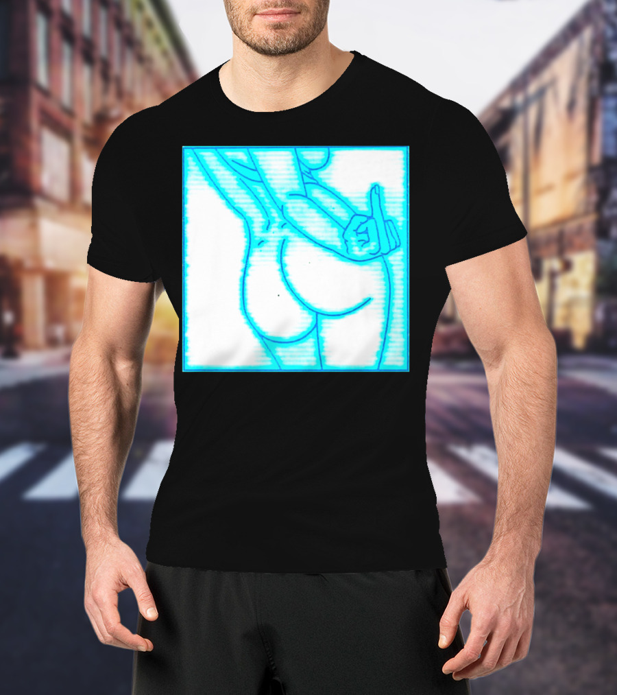 The Finger Middle Gesture Neon Outline T-Shirt